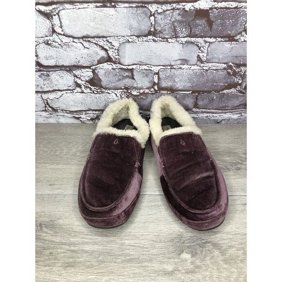 OluKai Ku'una Lanui Red Ginger Velvet Sheep Fur Slippers Women’s Sz 10M US/40EU - Picture 15 of 16